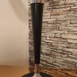 Lampe vintage noir et opaline en verre soufflé