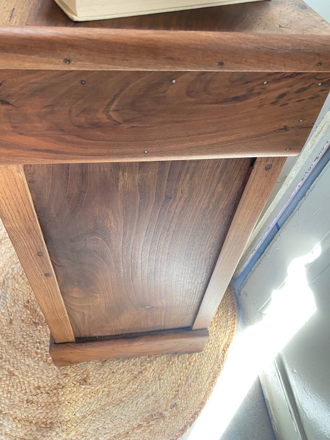 Antique bedside table in solid wood – natural patina
