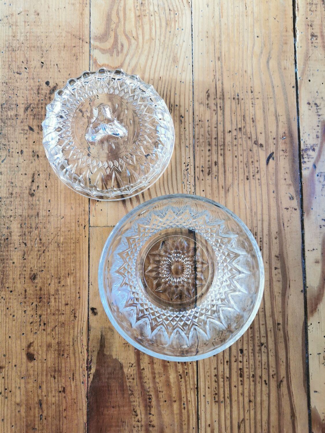 Vintage glass candy box from Reims