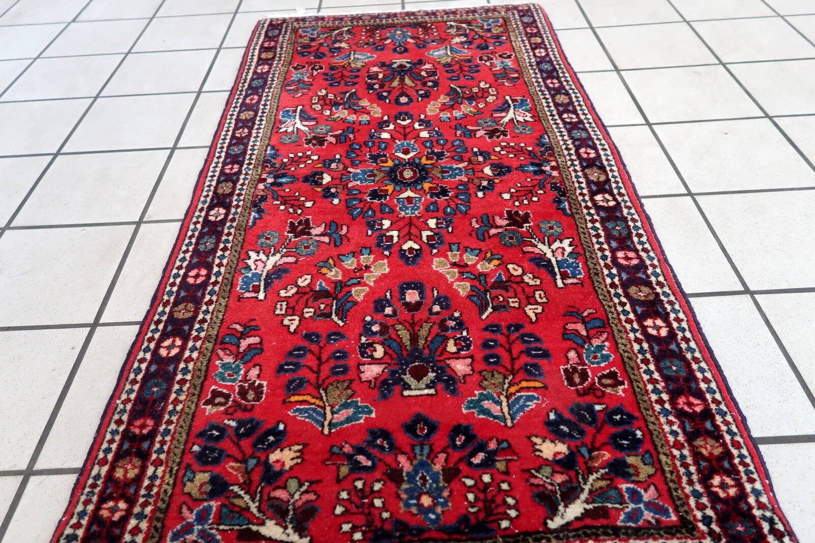 Tapis vintage fait main Sarouk 66cm x 130cm - 1C998
