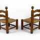 Pair of low straw chairs  circa 1940