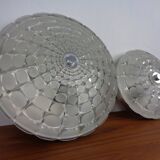 Large German Glass Ceiling Lights, Set of 2, 1960s