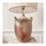 Jug lamp and ecru woven jute