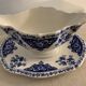 Saucière en faïence bleue et blanche Gien 1960