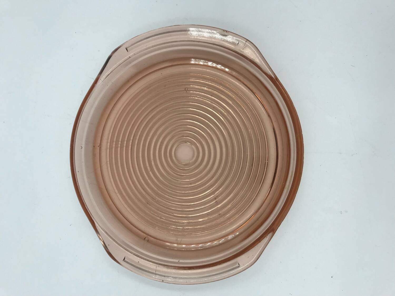 Pink glass platter