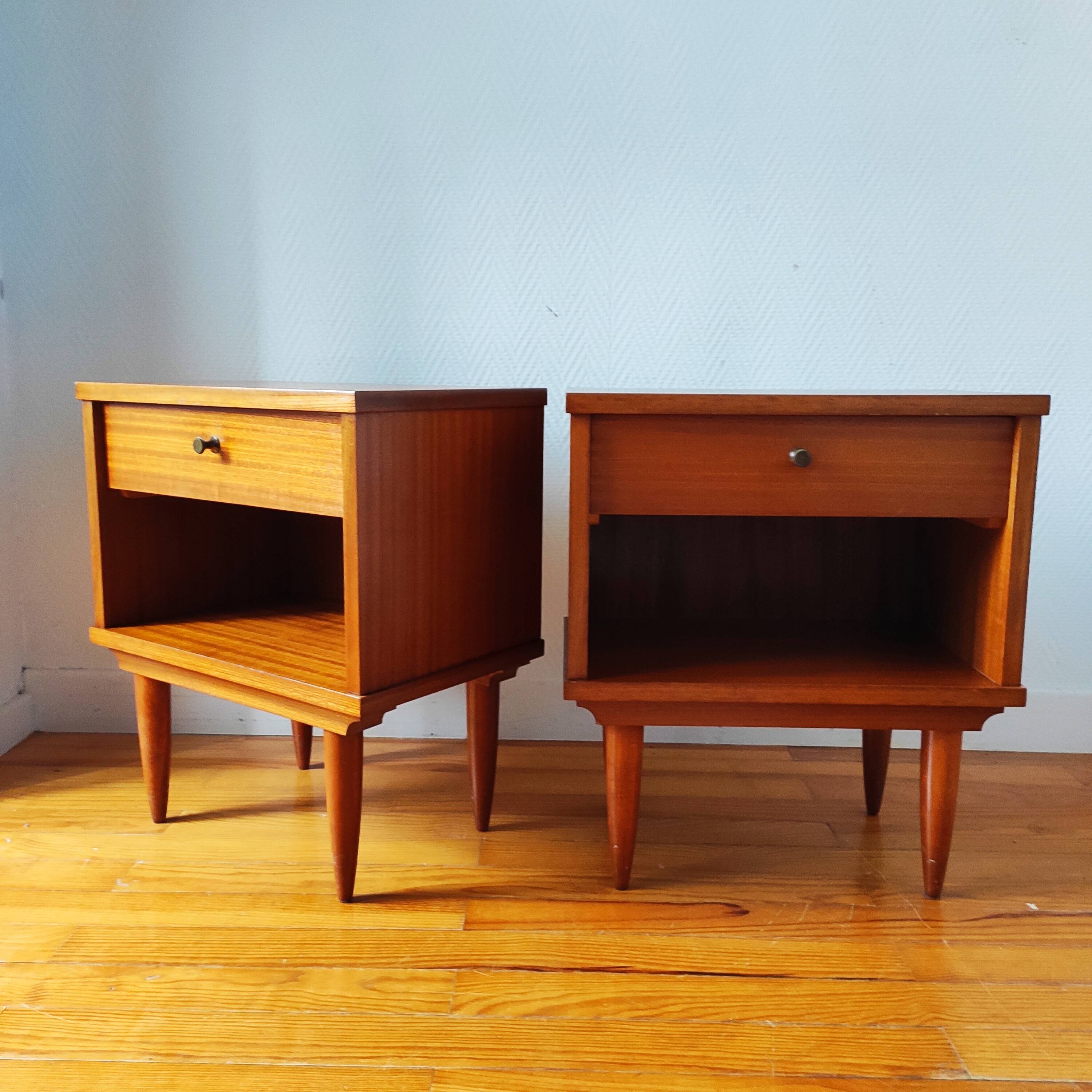 Pair of Vintage 1960s Scandinavian Bedside Tables