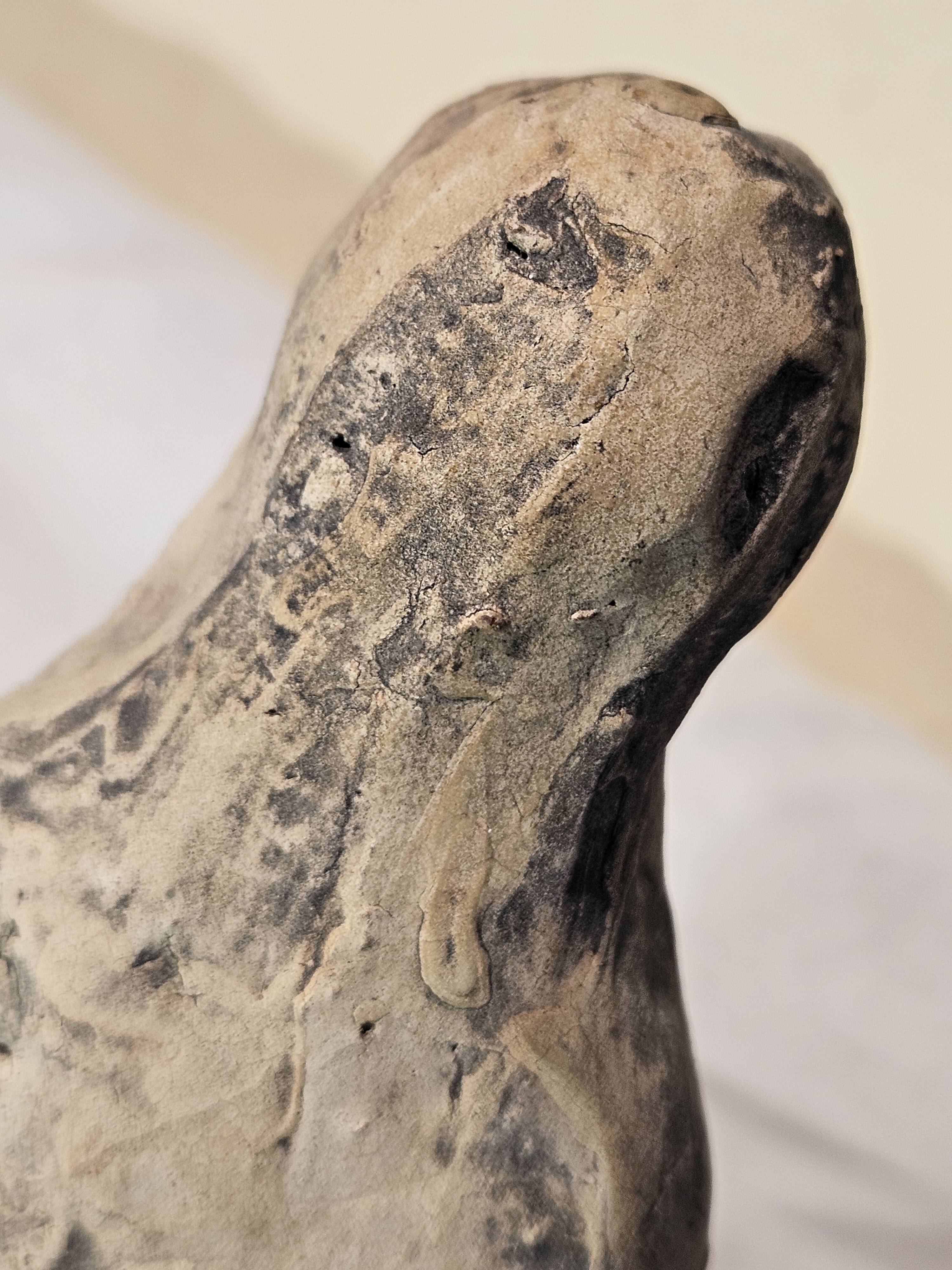 Painted terracotta holy virgin statue