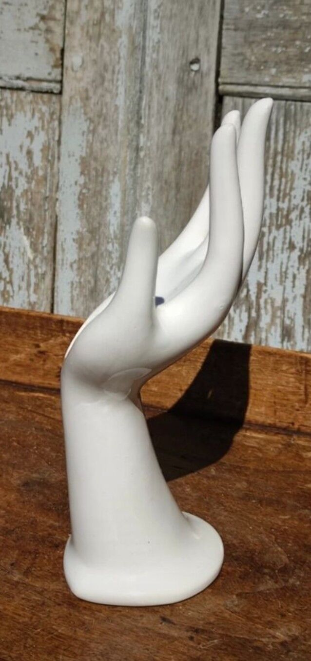 Vintage white hand vase