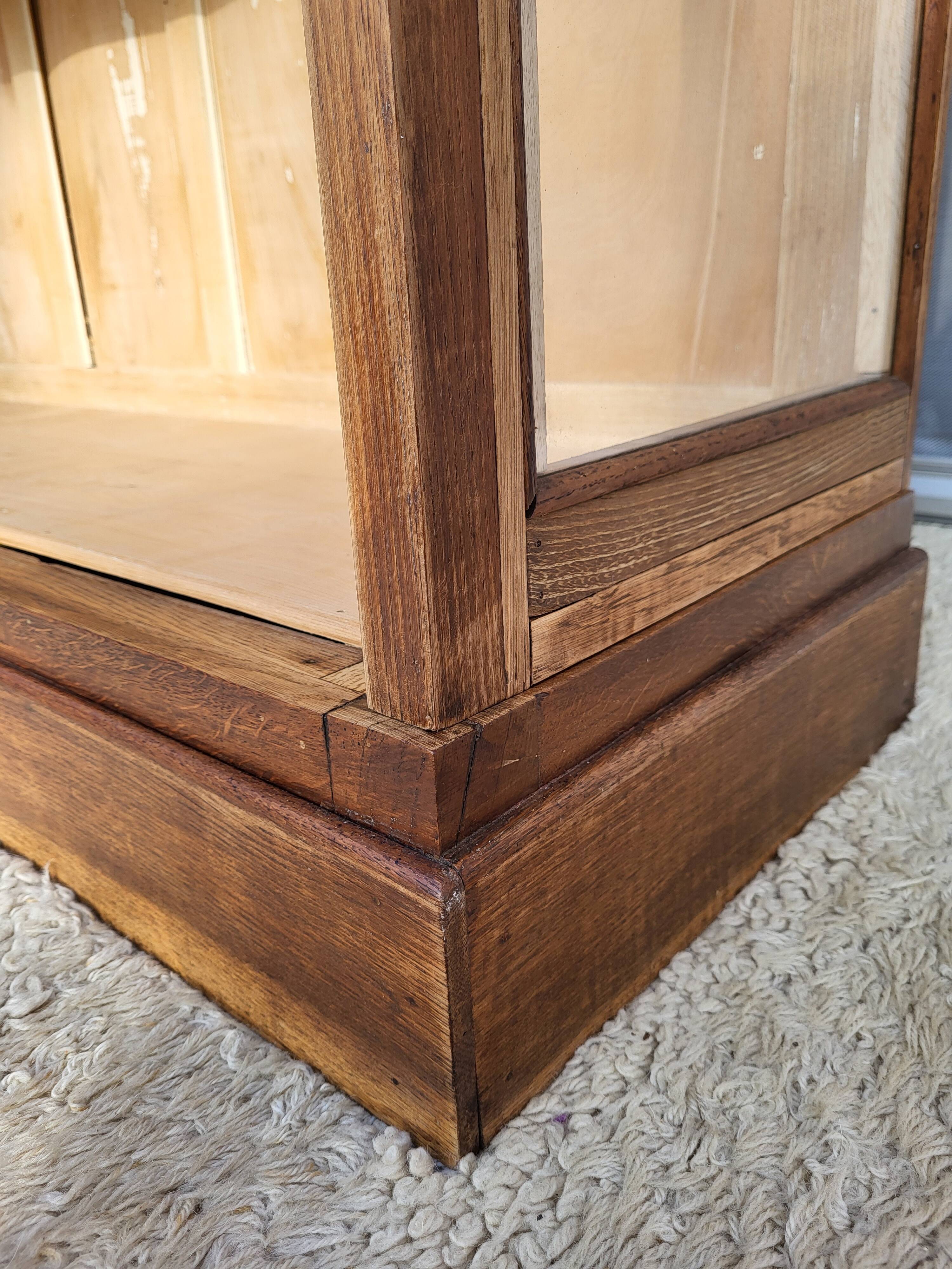 Art Deco oak museum display case