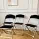 Series of 4 foldable velvet chairs