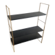 Vintage 1960 String wall shelf black and gold - 60 x 48 cm