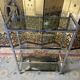 Shelf in chromed metal and smoked glass 1970