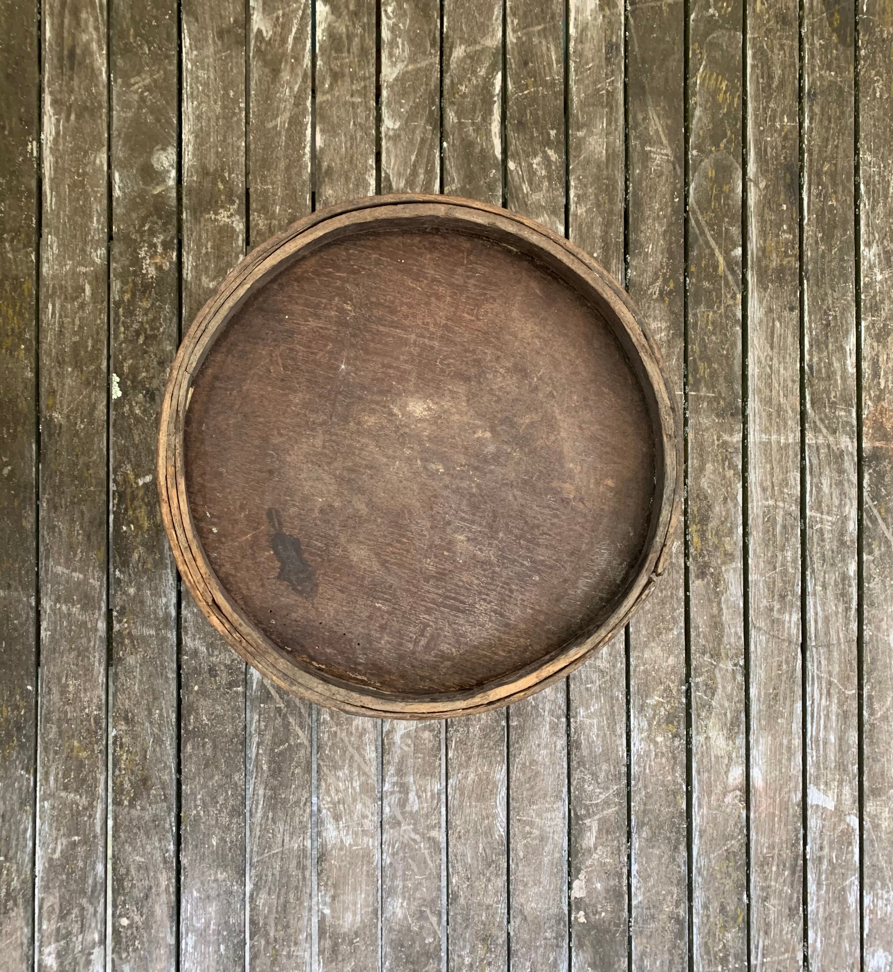 Old wooden bucket