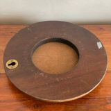 Wood and brass mirror