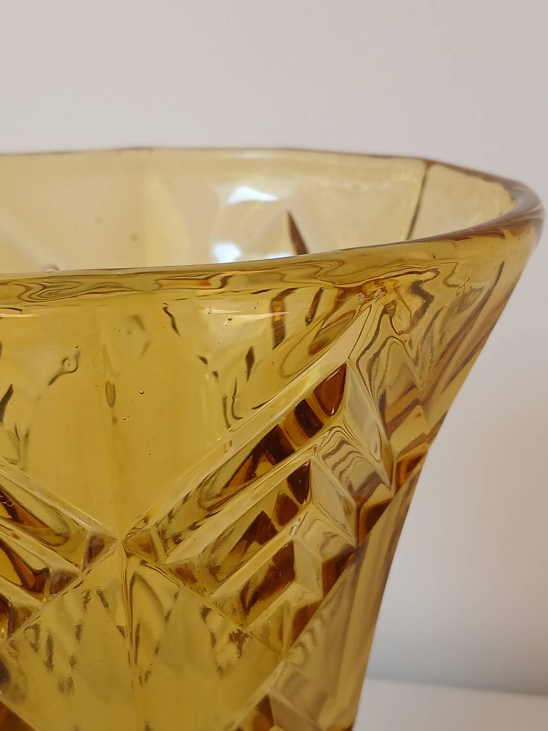 Amber yellow glass vase