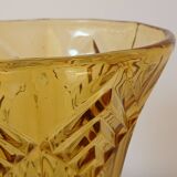 Amber yellow glass vase