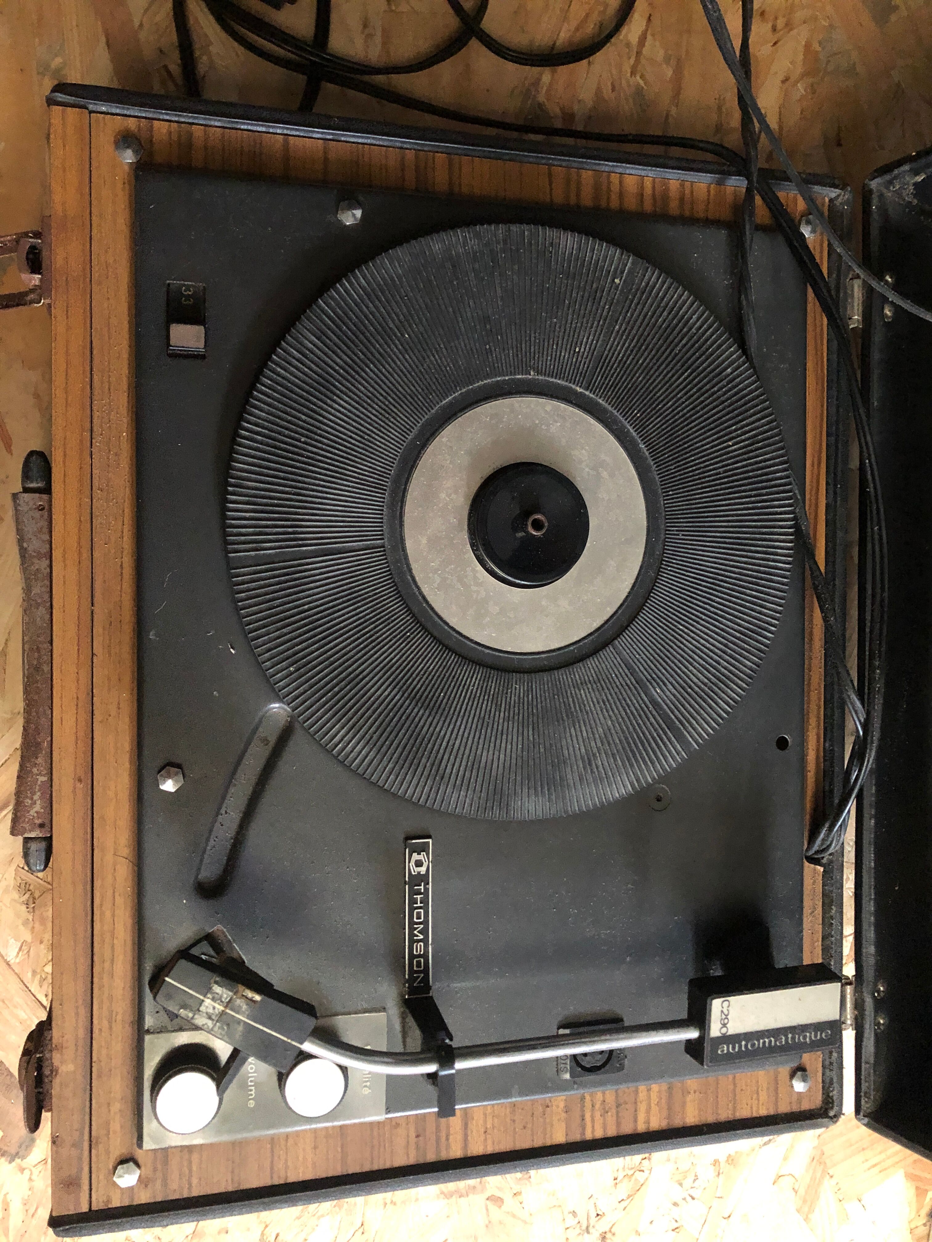 Old disc player thomson c290 automatic + speaker 70's vintage
