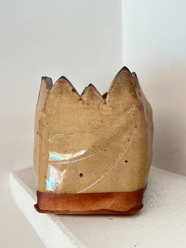 Signed Organic Glazed Terracotta Plant Pot / Planter