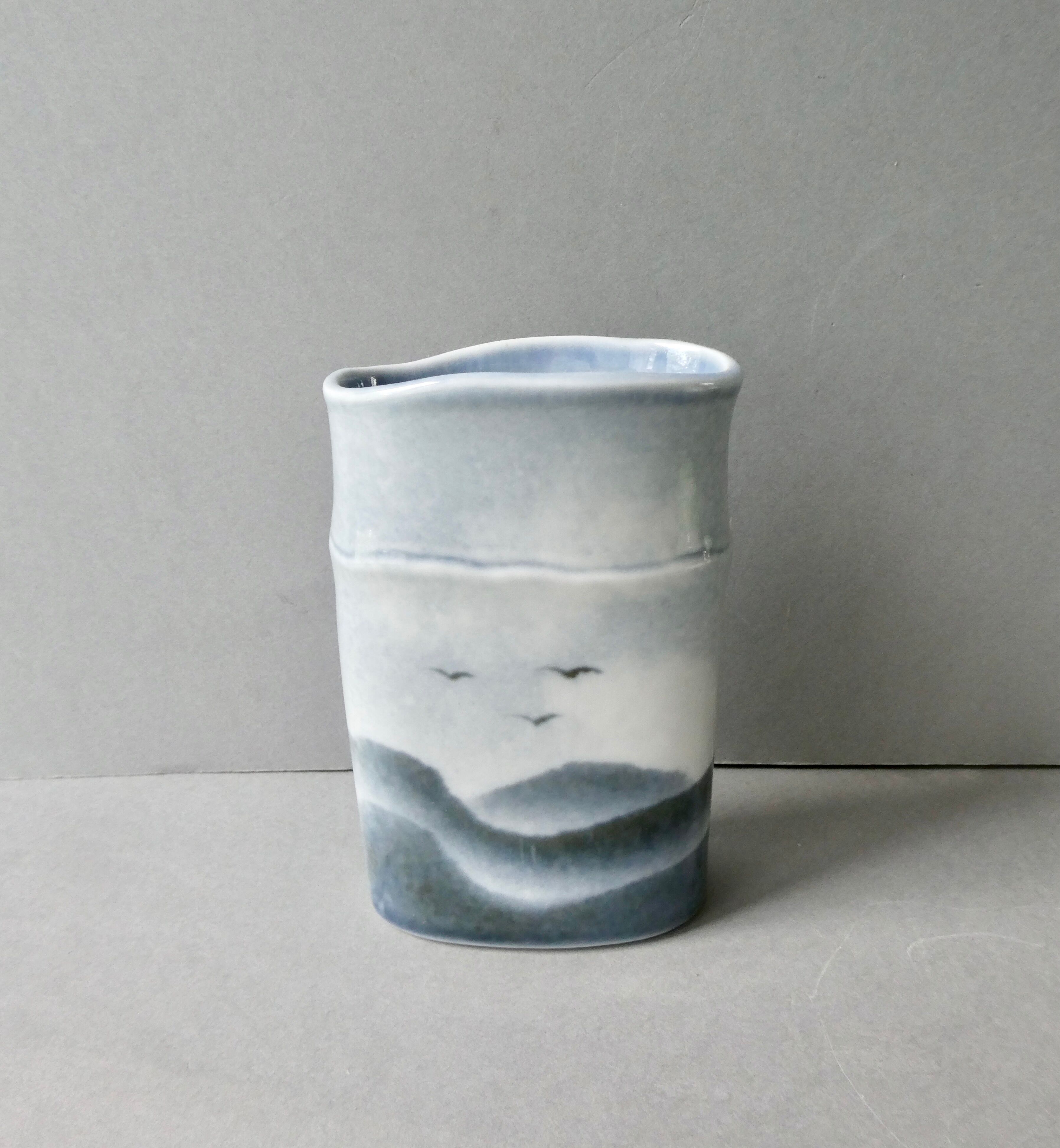 Virebent porcelain vase, Claire Debril reed model