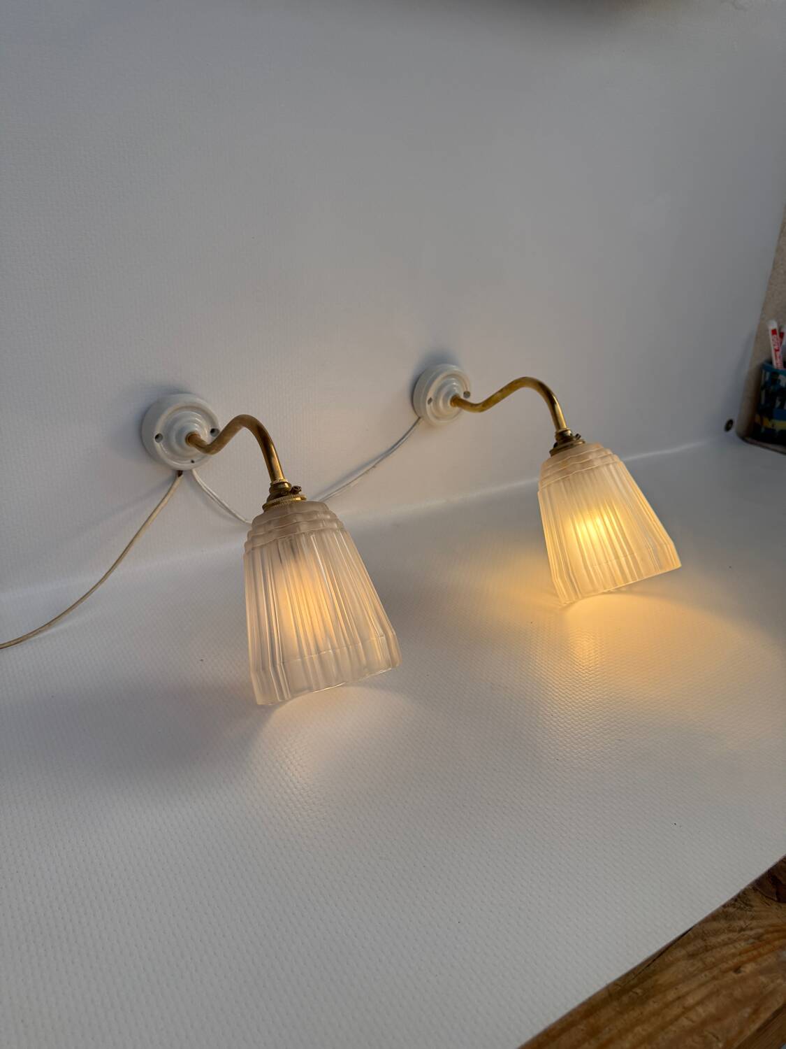 Antique art deco wall lights