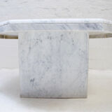 Octagonal vintage coffee table in Carrara marble 70s