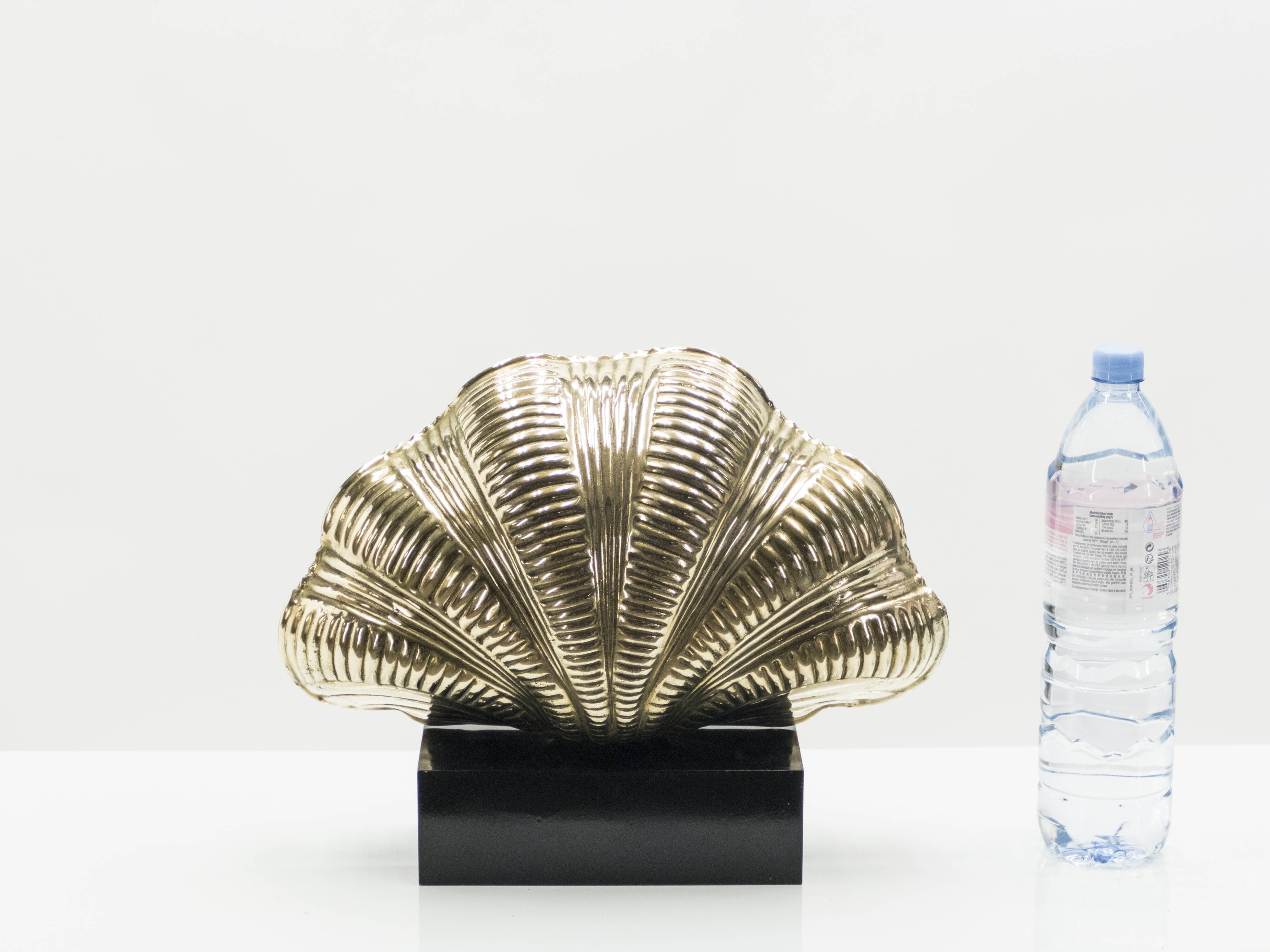 Pair of Italian lamps brass shell around 1960