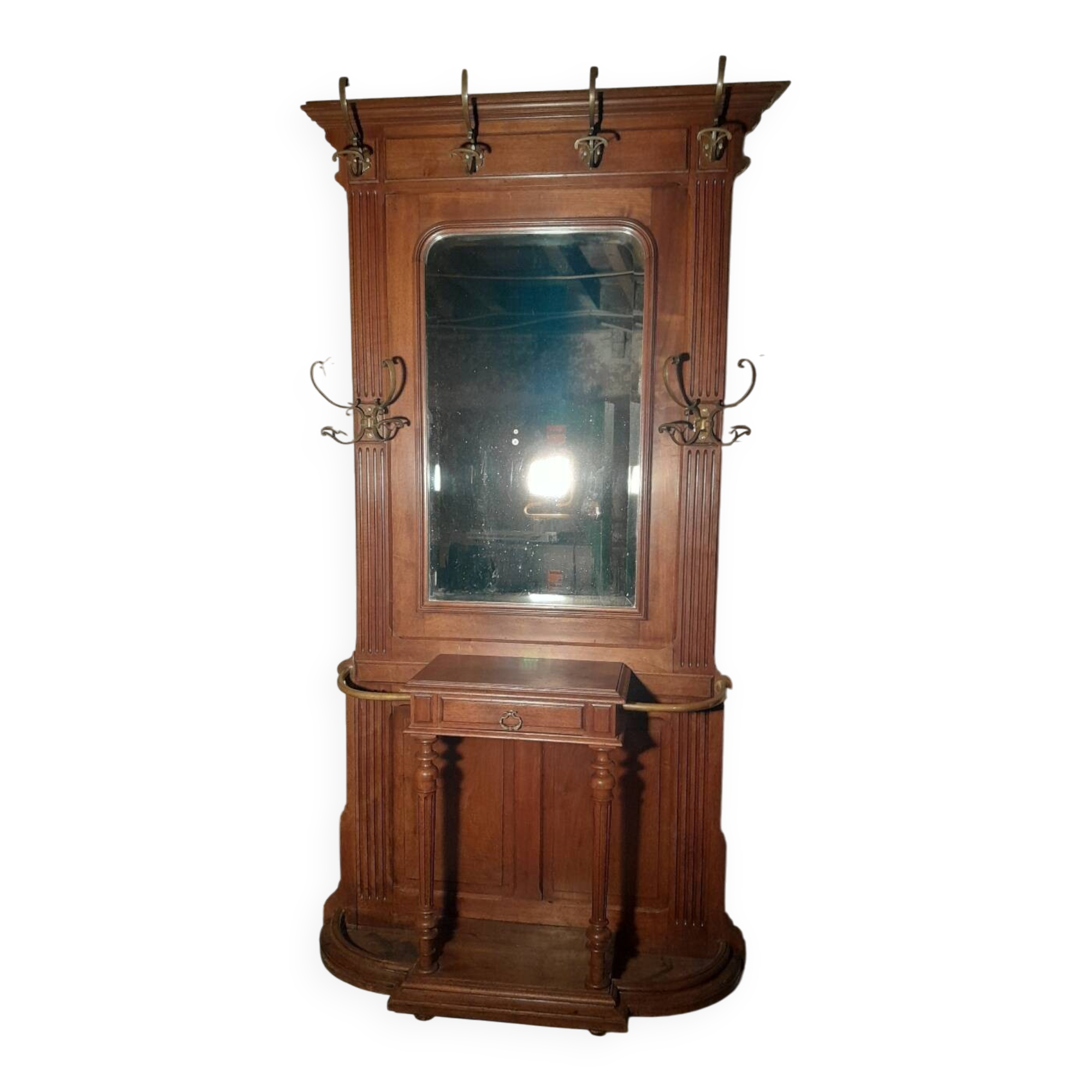 Walnut coat rack wardrobe