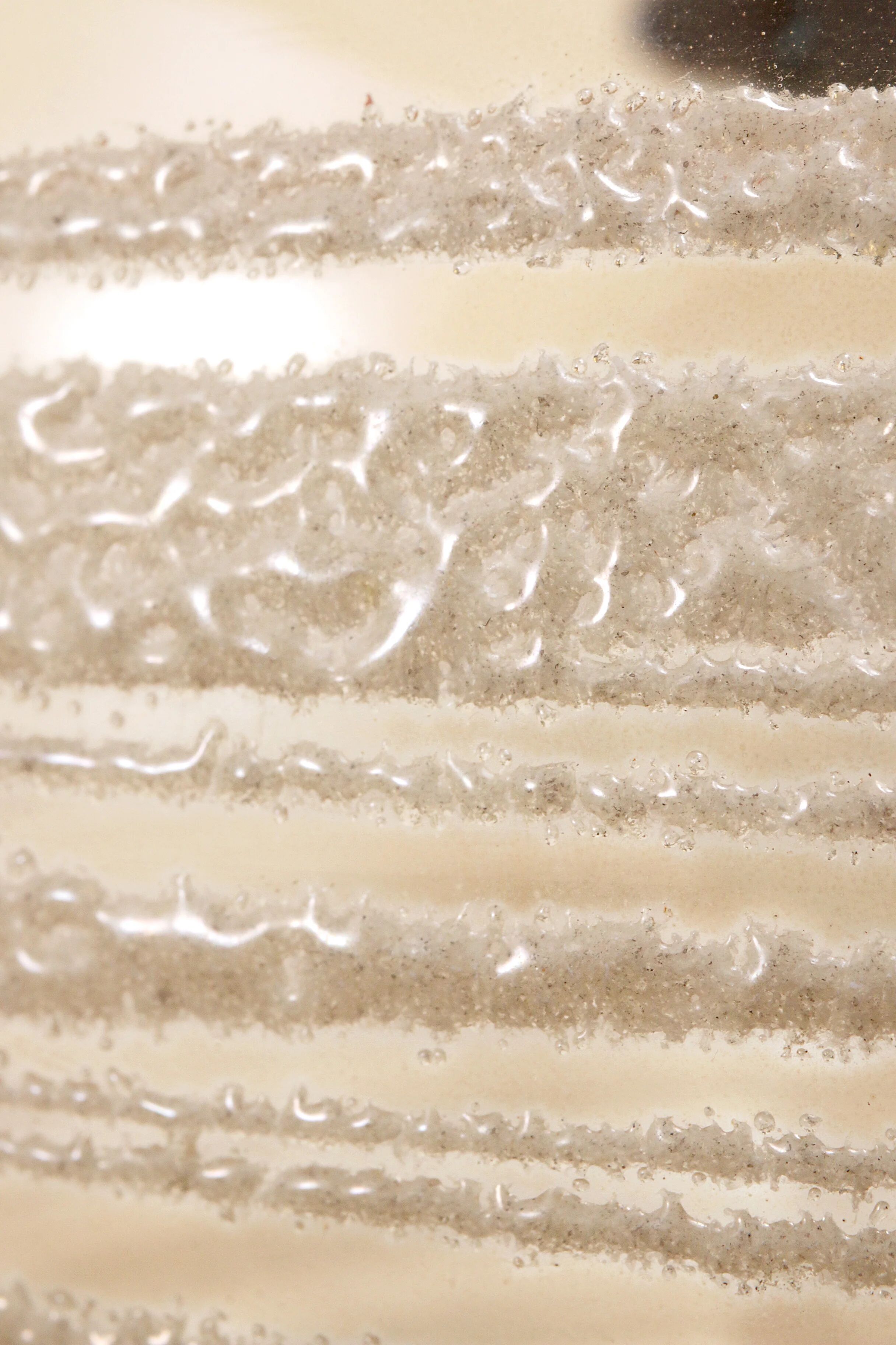 Glashütte Limburg hanging lamp amber glass, 1960s