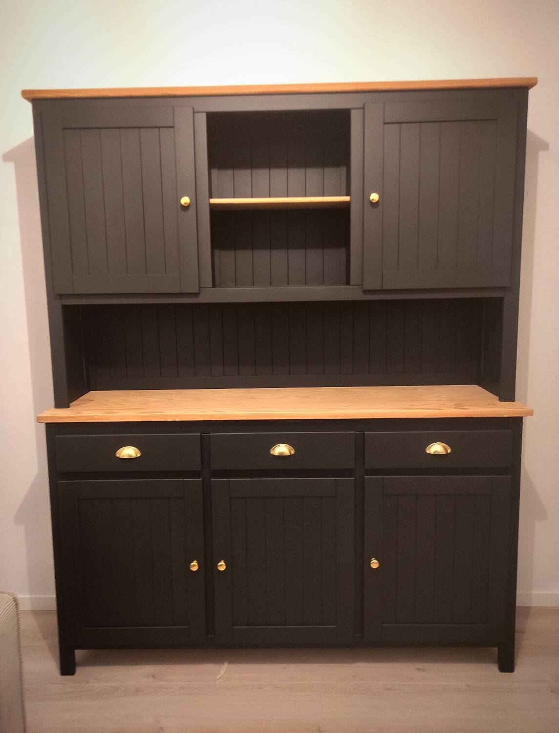 Black and wooden sideboard