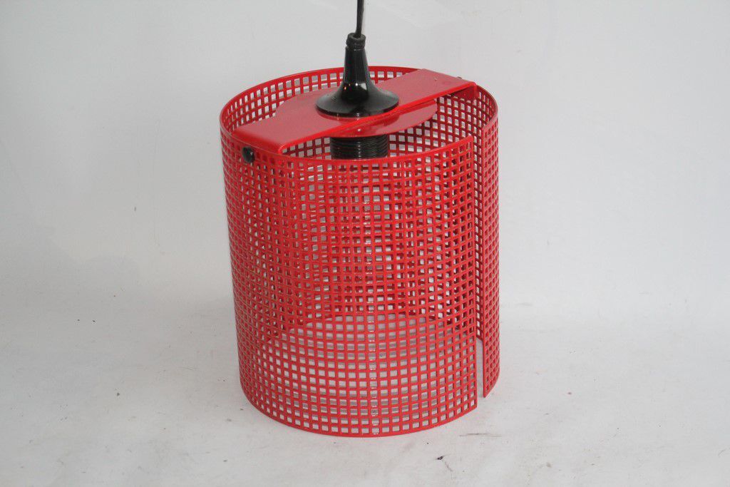 Hanging lamp red perforated sheet metal