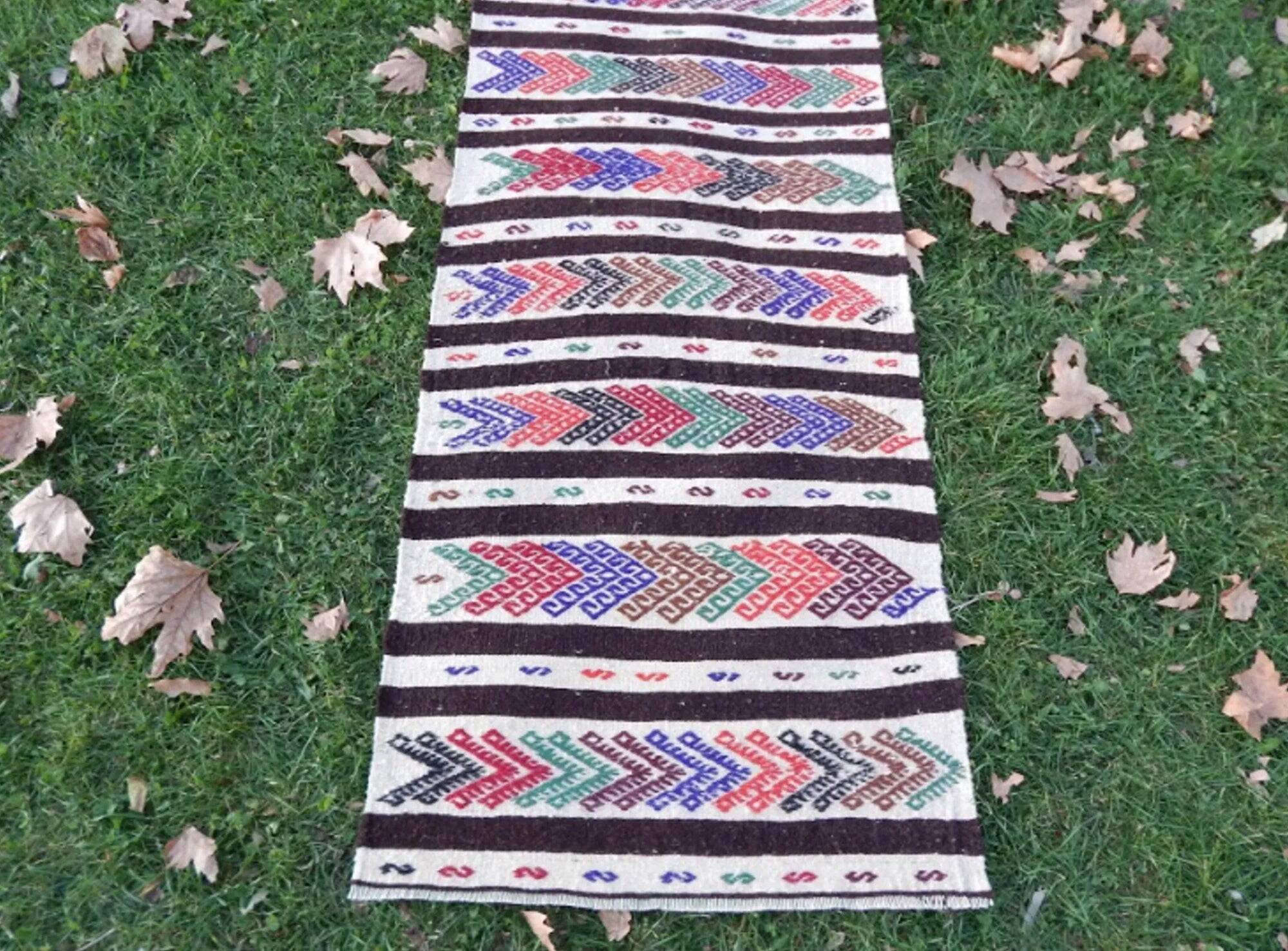 Vintage Turkish hallway rug 62x332 cm