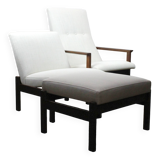 Scandinavian armchair and ottoman set by Yngve Ektrom for Pastoe 1960s