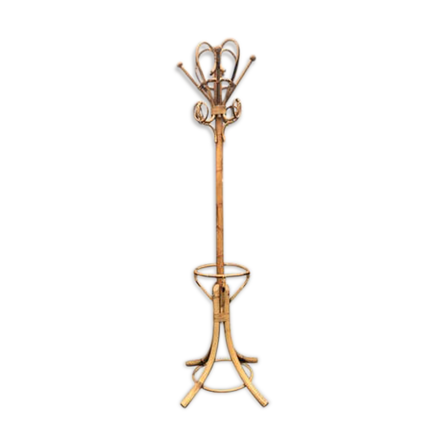 Porte manteau rotin années 60