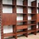 A vintage mid-century teak Gianfranco Frattini style bookcase room divider