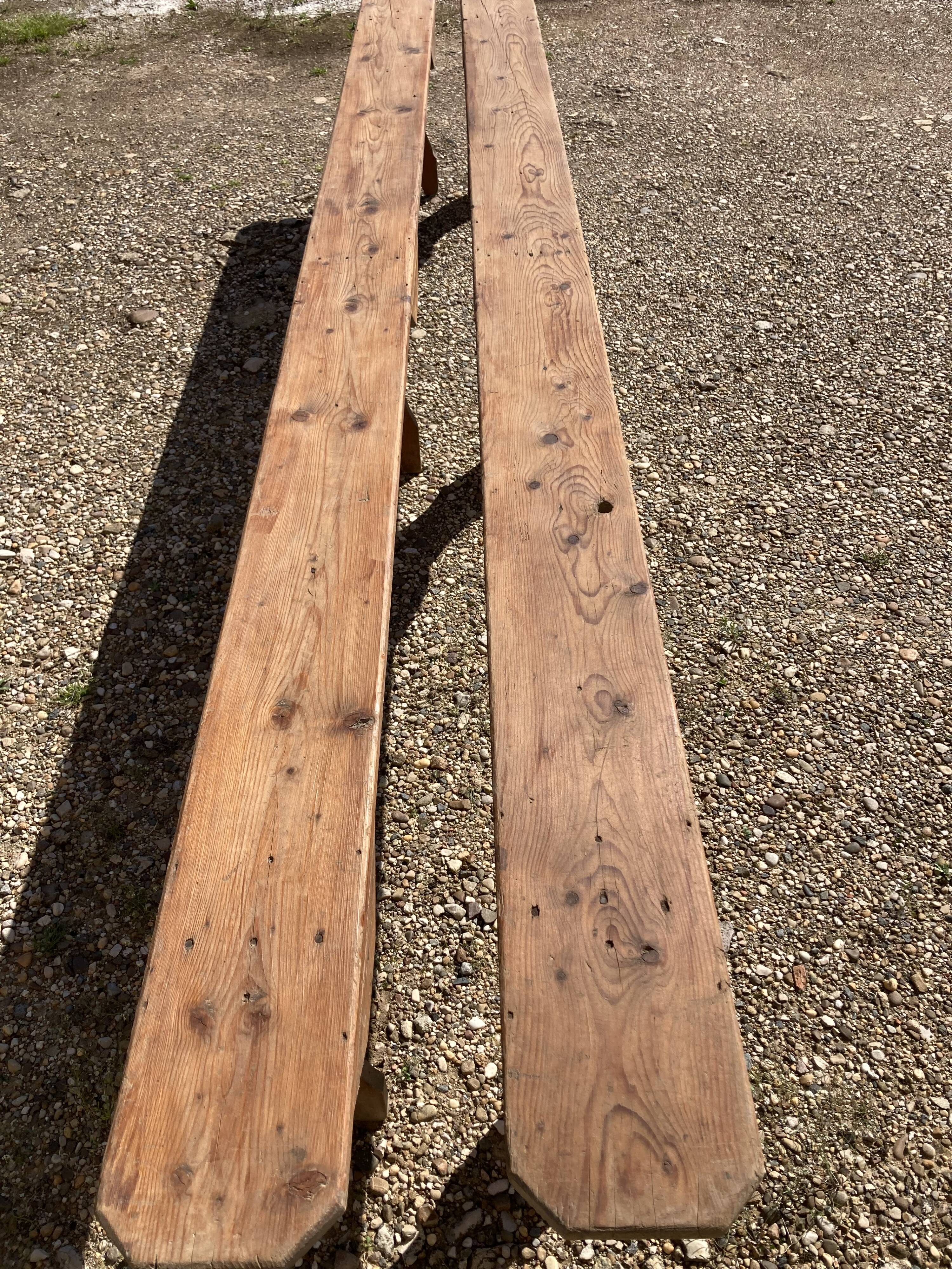 Pair of wooden benches