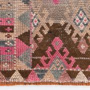 3x12 Pink & Brown Suğer Soft Modern Vintage Runner Rug, 92x376Cm