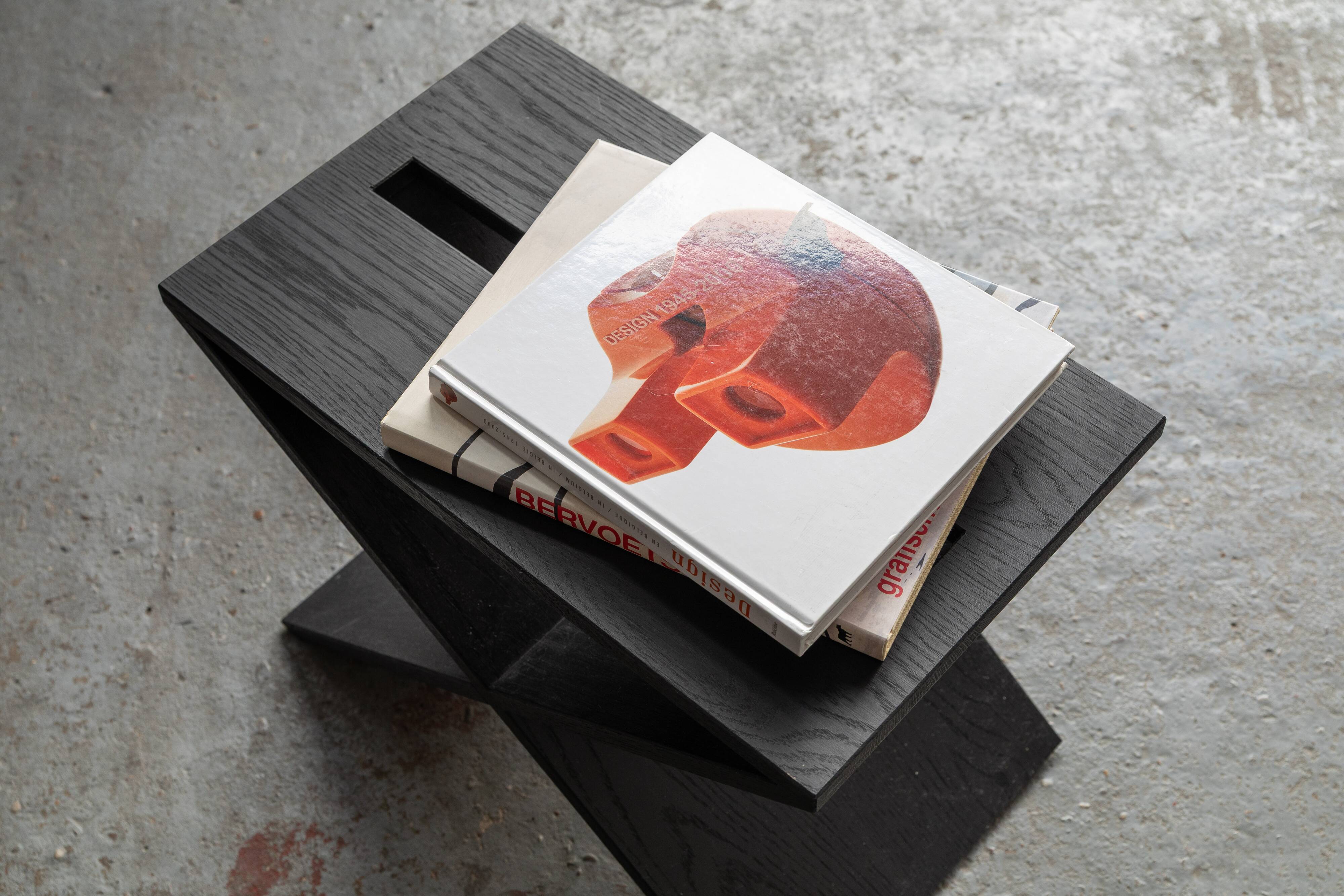 Black oak side table 'LC01' by Lena Coupez, Belgium, 2024