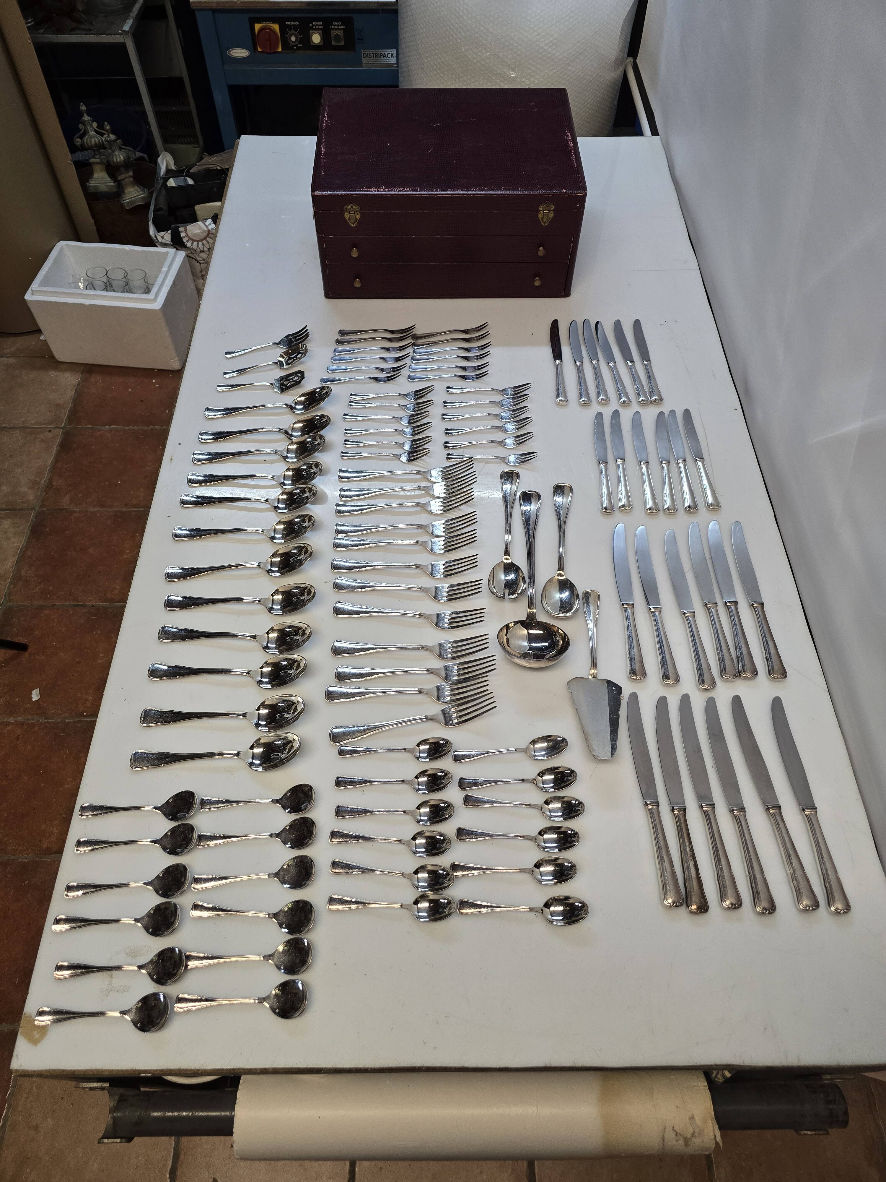 Mid-20th Century Silver Metal Cutlery Set