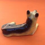 1970s zoomorphic sculpture glazed ceramics german shepherd dog