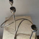Black & Blum designer candle holder in silver metal