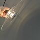 Danish space-age hanging lamp in transparent and blue plexi 1980s