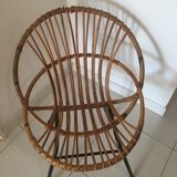 Pair of rattan basket chairs
