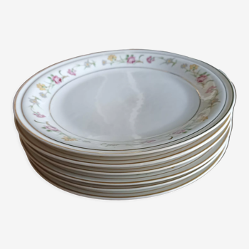 6 assiettes plates en porcelaine de Châtres-sur-Cher - Lot n°2