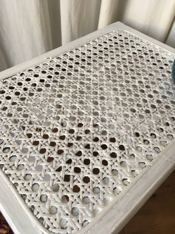 Caning vintage folding stool