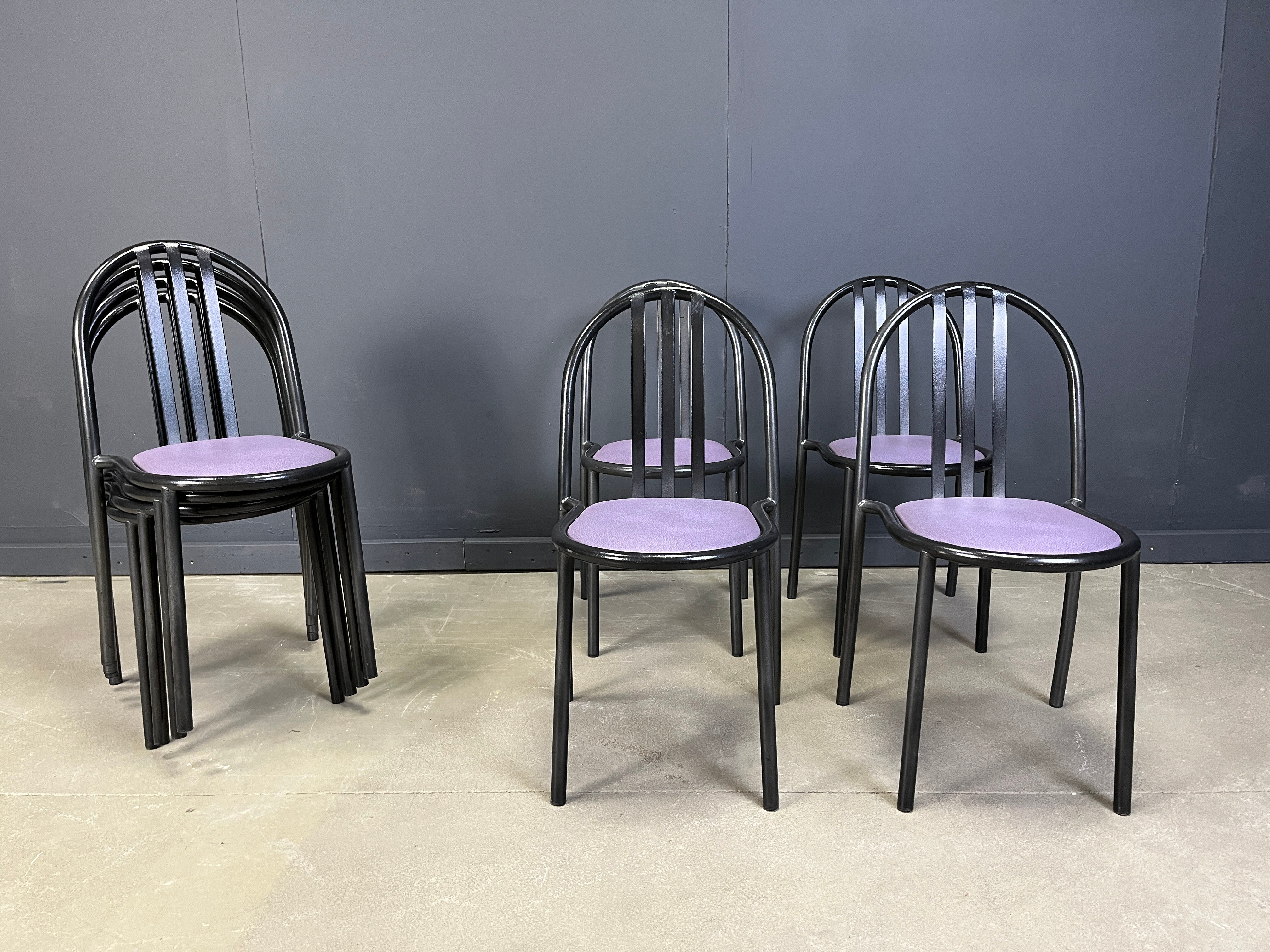 Ensemble de chaises Nr 222 par Robert Mallet-Stevens, années 1980, ensemble de 8.
