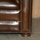 Restored Chesterfield leather sofa in vintage Art Deco style