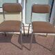 Set of 2 chairs chrome and beige fabric - vintage