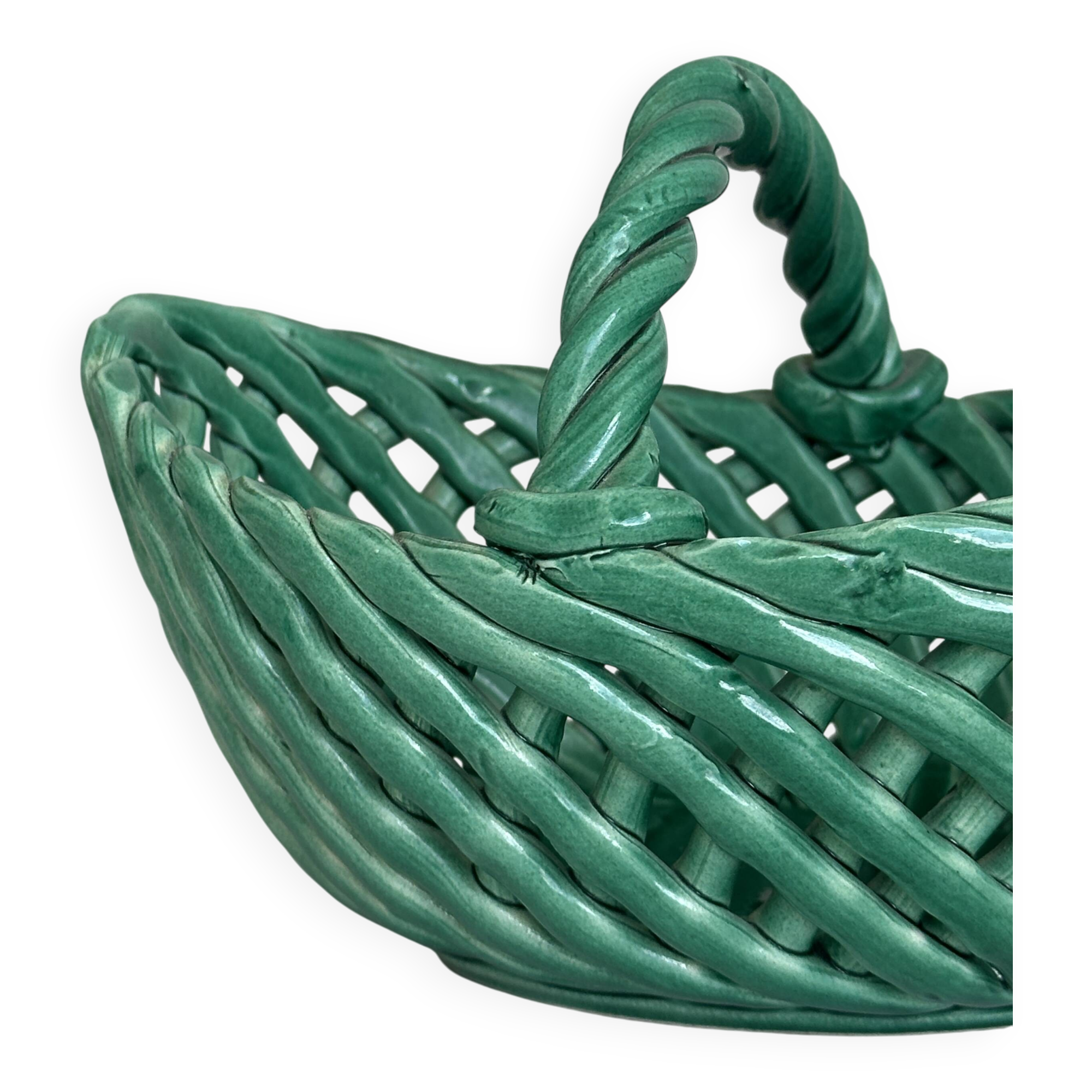 Panier en céramique verte