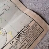 Old map Vidal Lablache 22 Community planisphere - 1950