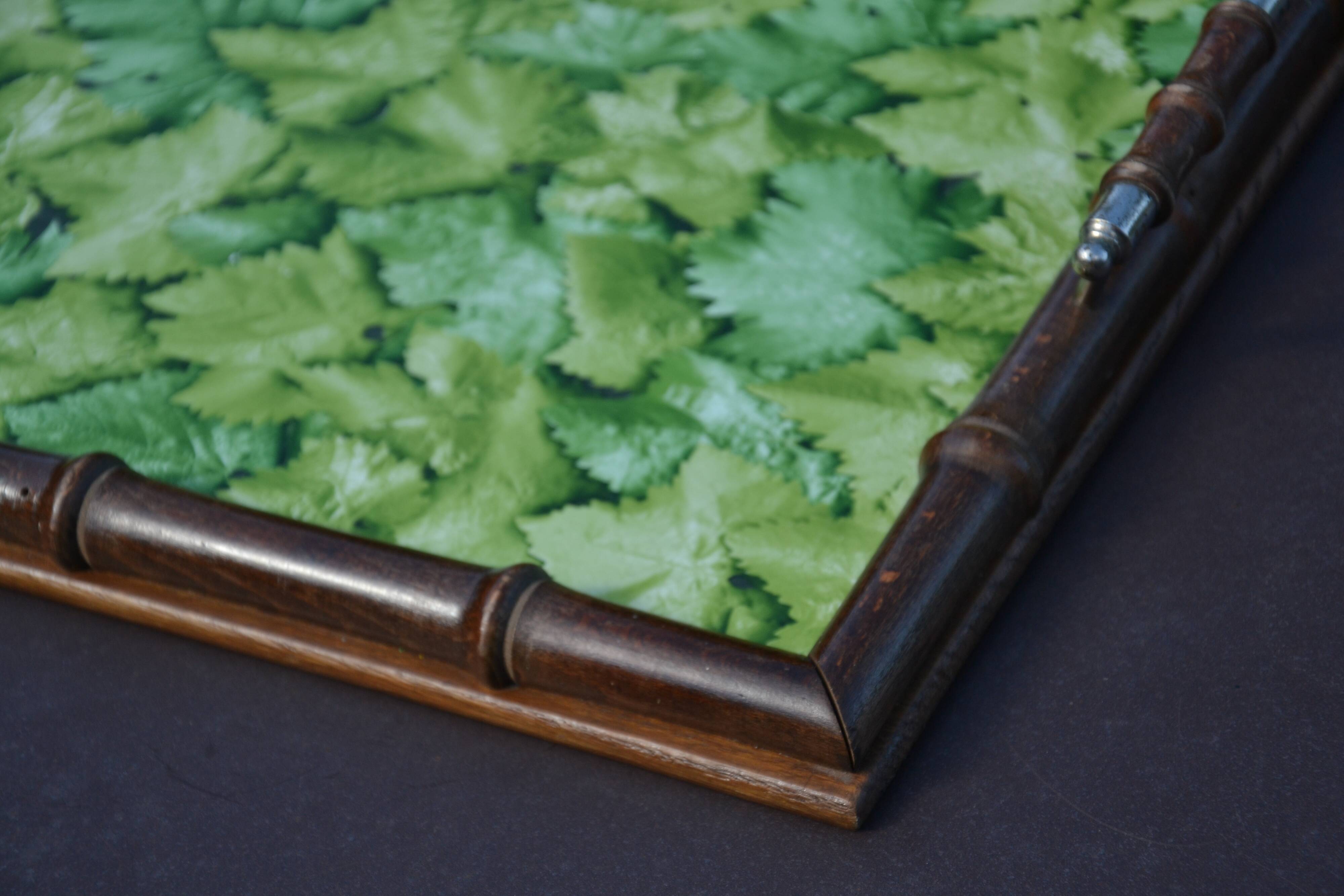 Plateau en bois imitation bambou